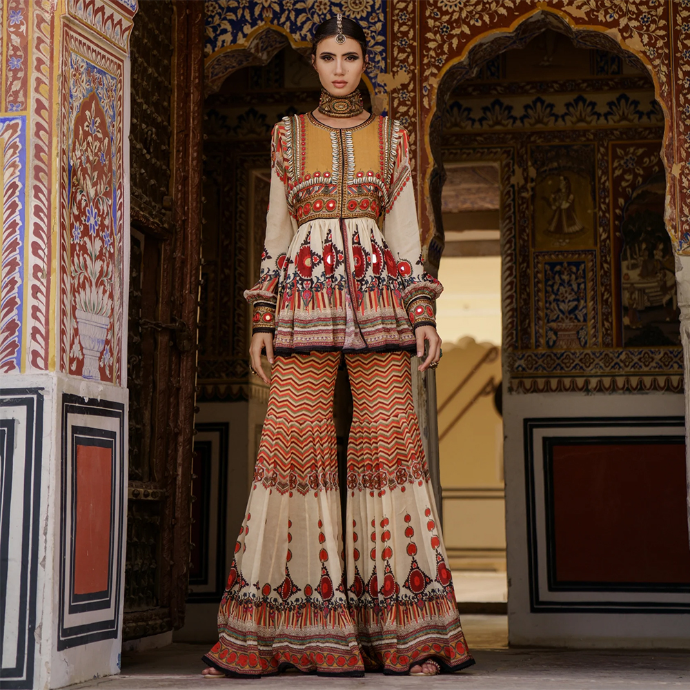 Rajdeep Ranawat Chinara Sharara Set