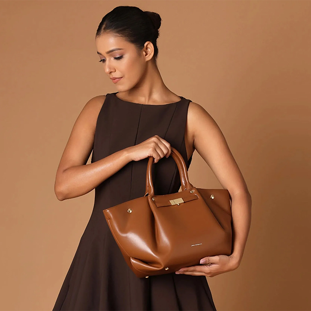 Monroe Caramel Tan Satchel Bag