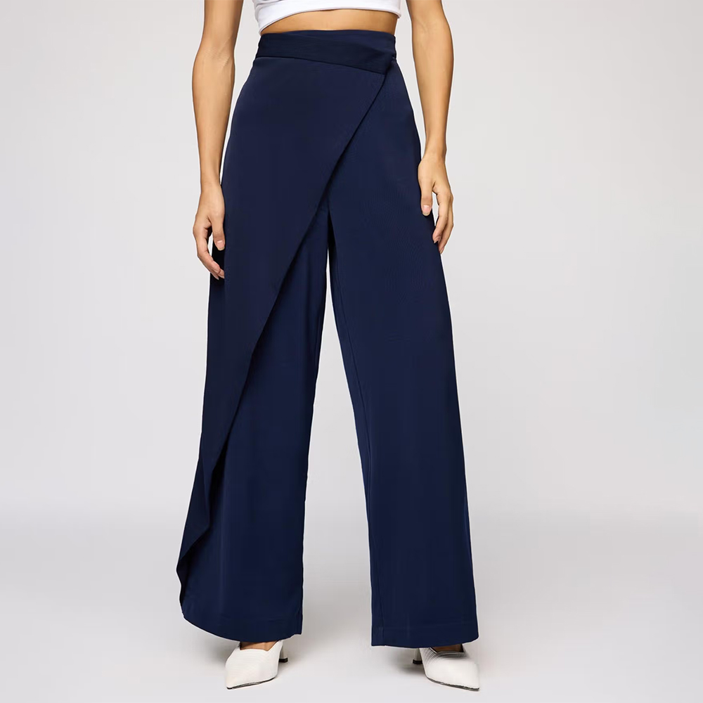 Navy Blue Peony Pareo Korean Pants