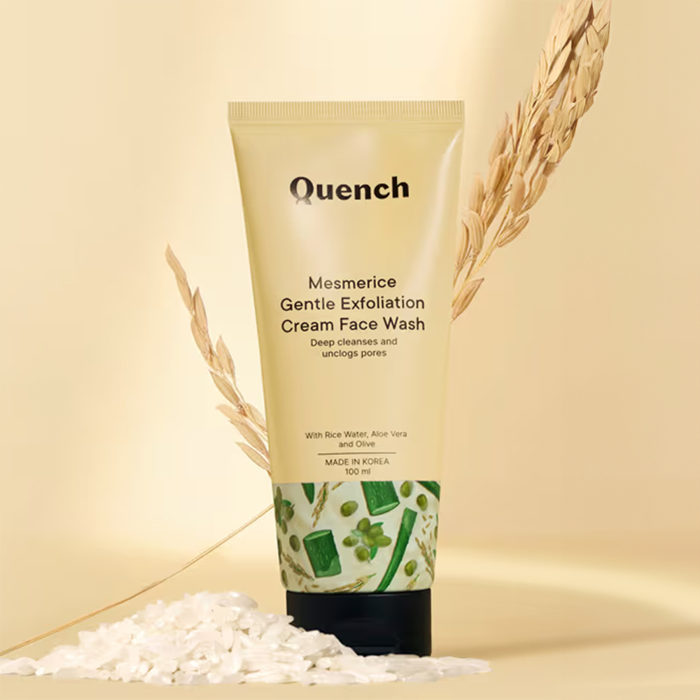Quench Rice Water & Vitamin E Face Wash For Gentle Exfoliation
