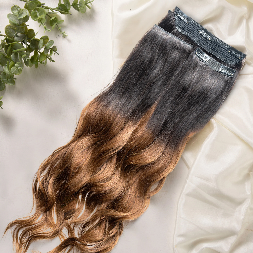 Highlighted 3 Piece Clip Set Hair Extensions | Instant Long & Voluminous Hair With Highlights