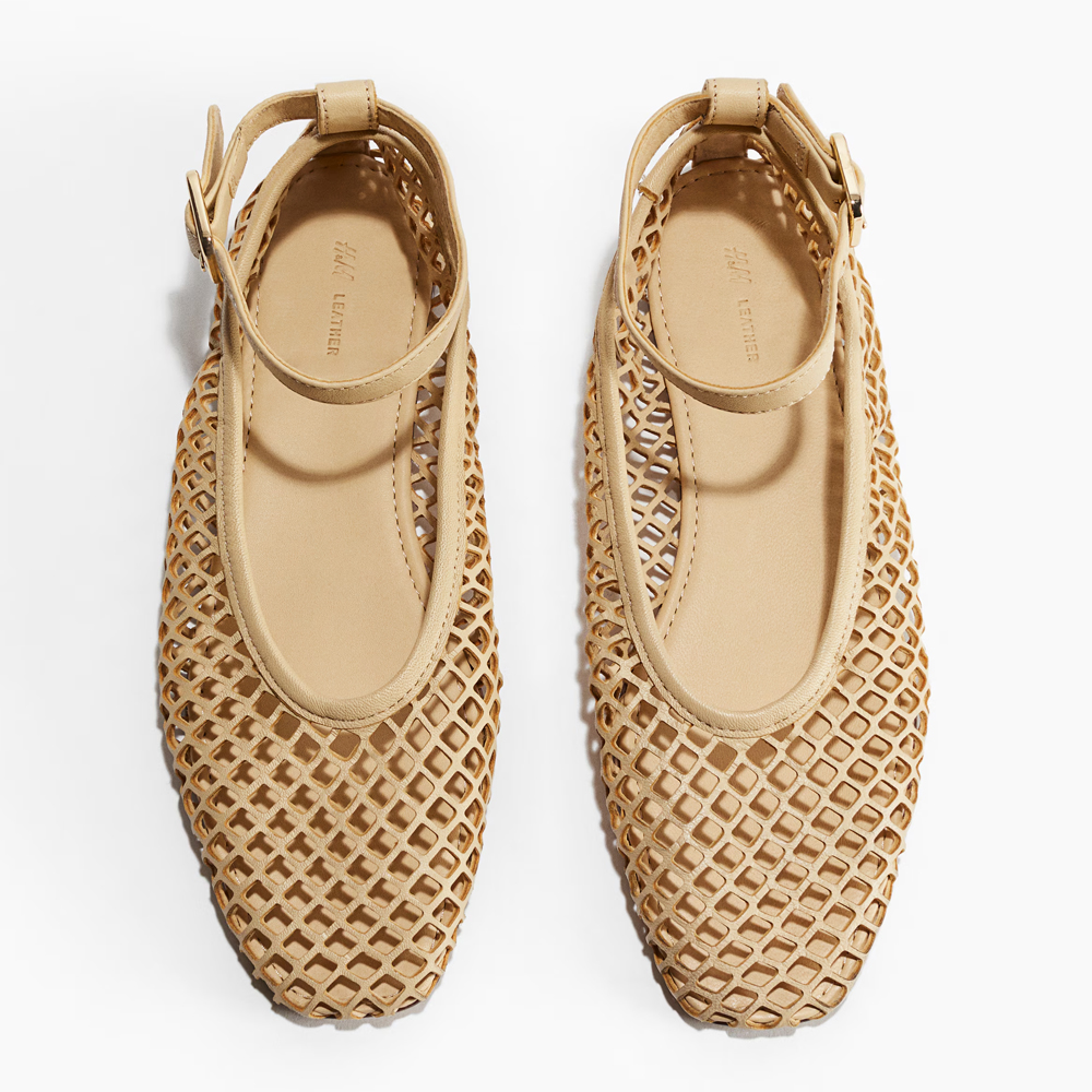 H&M Perforated Leather Ballet Flats