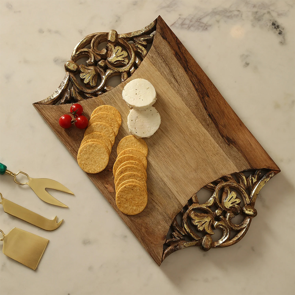 Chopping Board - Antique Gold foiled Hand Carved