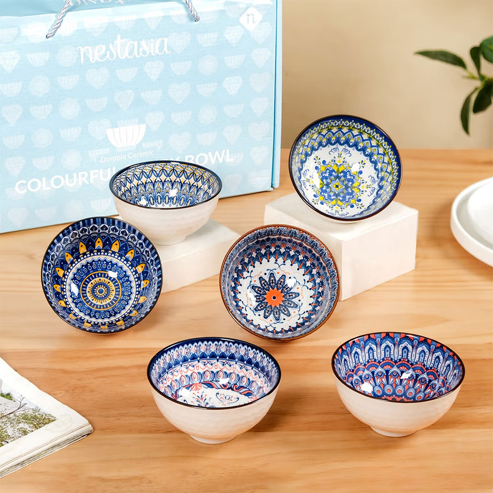 Nestasia Ceramic Soup Bowl Blue 350ml (Pack of 6)