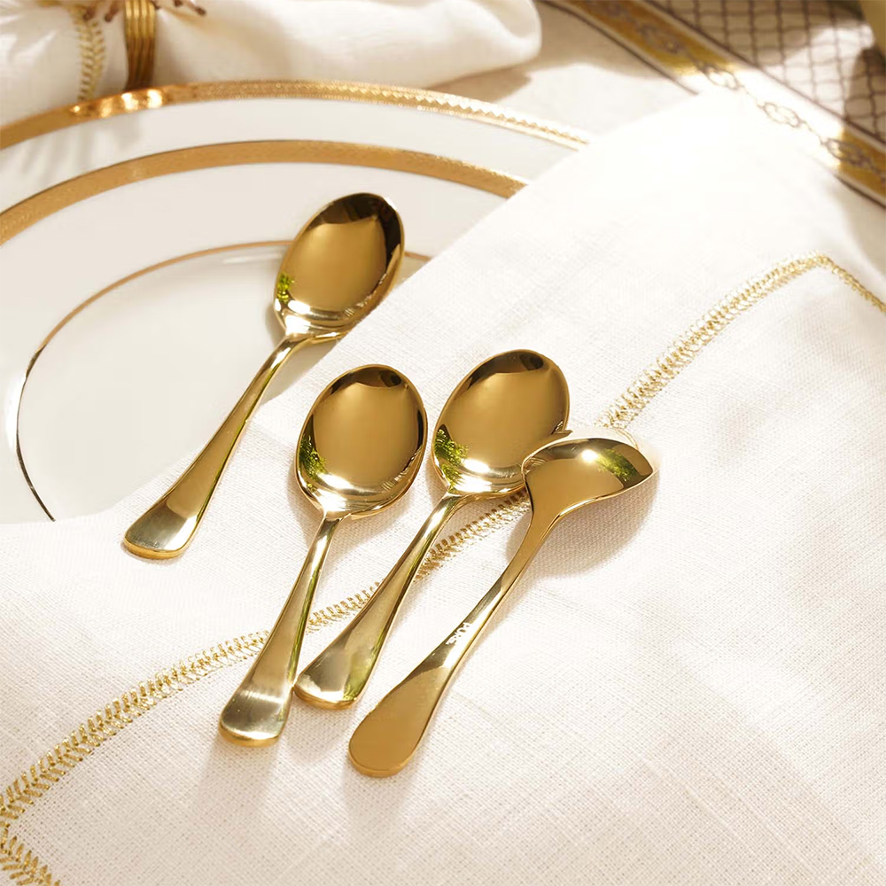 Pure Home + Living Gold Stainless Steel Tea Spoons (Set Of 4)