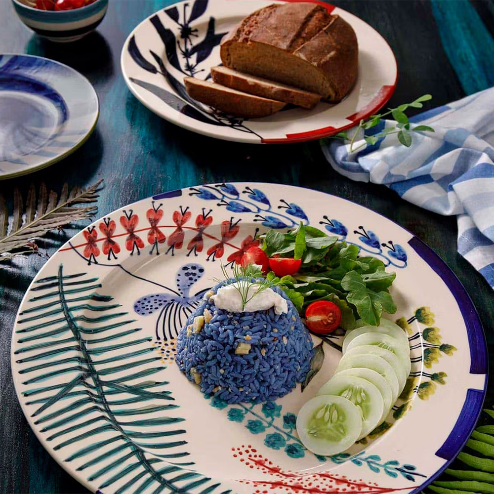 Freedom Tree Wonderland Ceramic Round Platter Blue