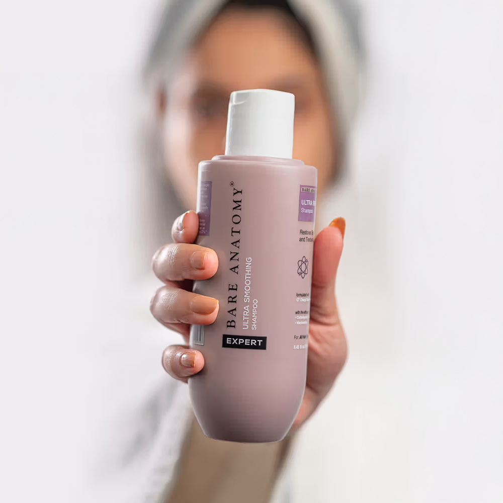 Bare Anatomy Ultra Smoothing Shampoo for Dry and Frizzy Hair Niacinamide Paraben & Sulphate Free
