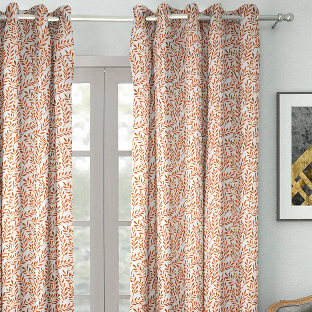 Emilia Set of 2 Striped Jacquard Blackout Curtains 7 Feet in Navy Color