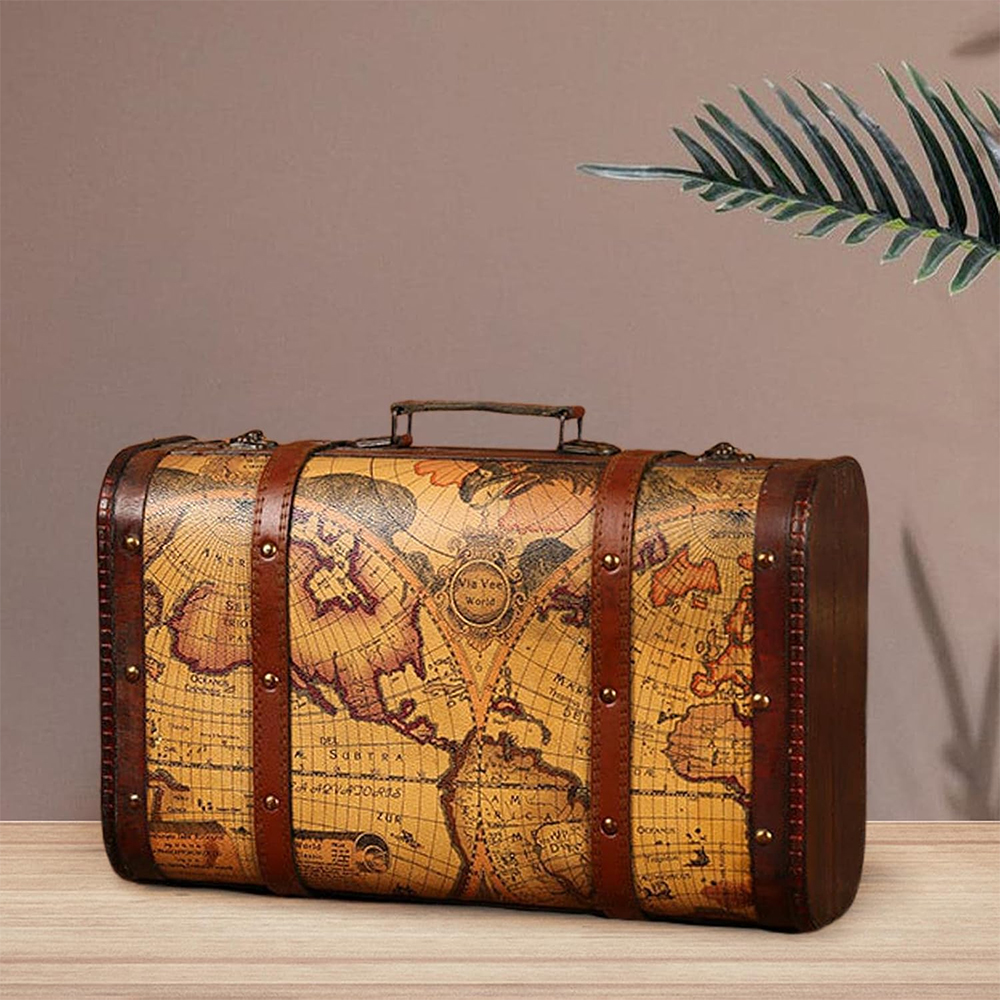 ATORSE™ Vintage Suitcase with Handle Suitcases Suitcase Storage Box for Bedroom Home S|Travel