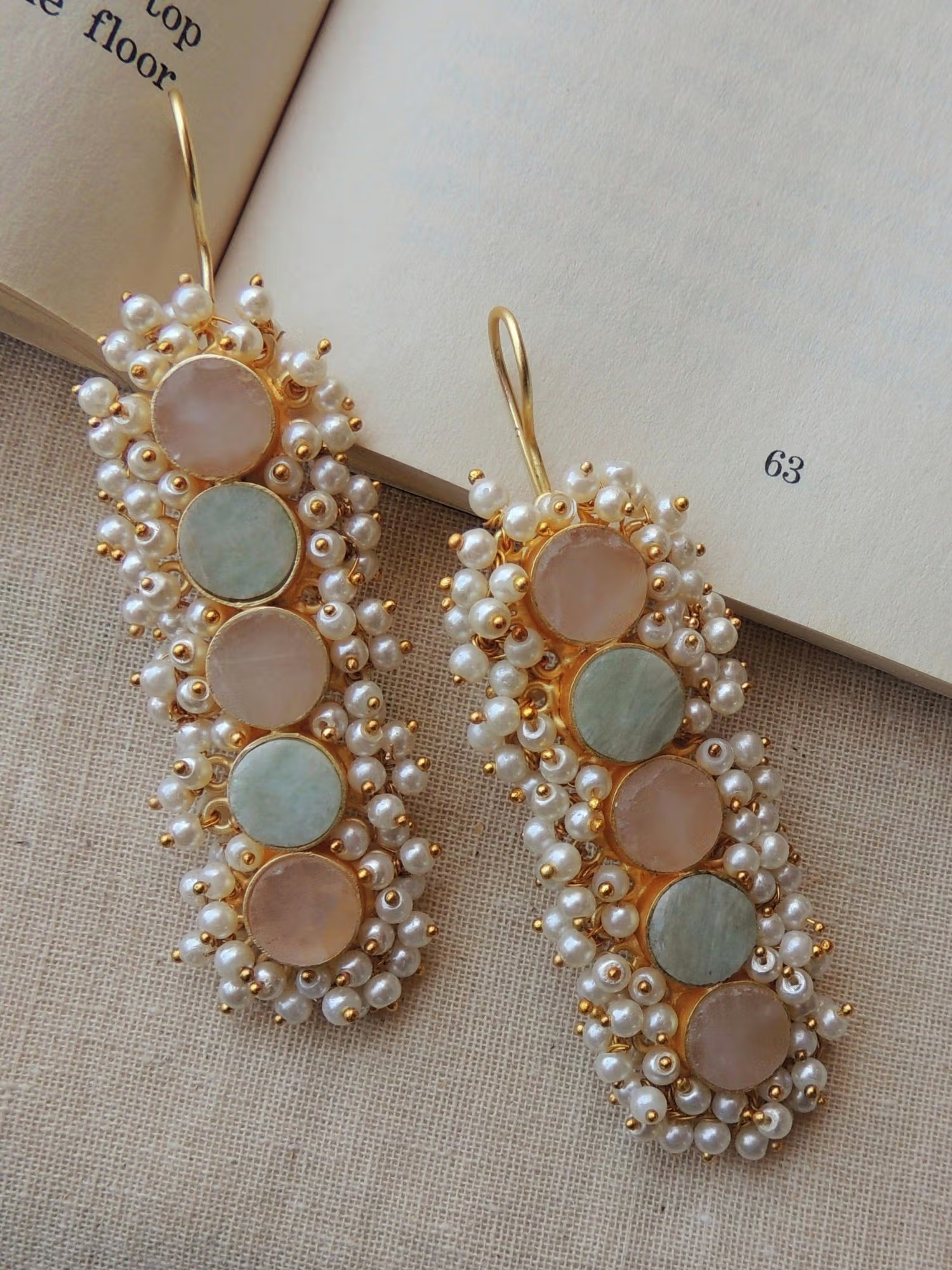 Johori Indo-Western Pastel Shades Hook Earring