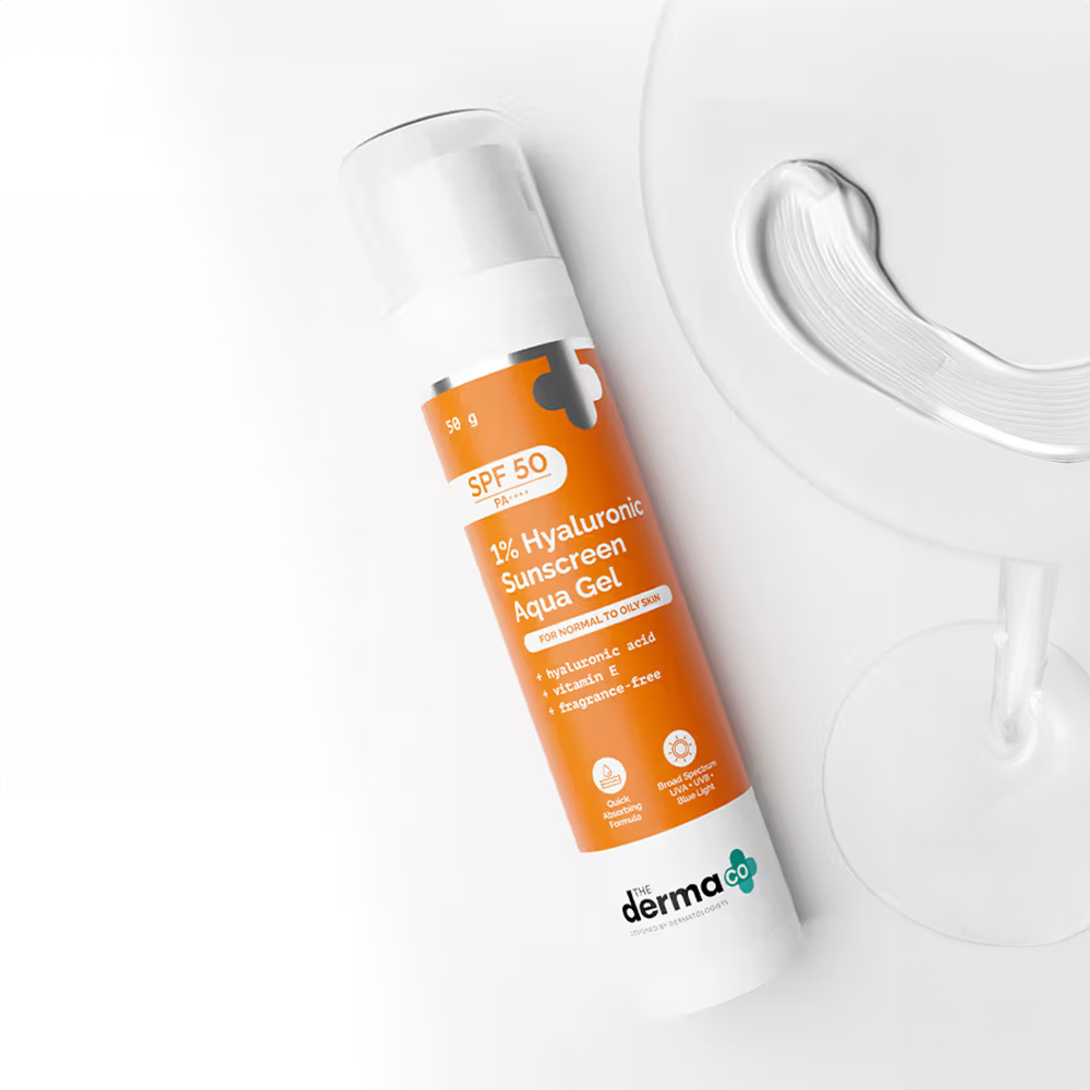 The Derma Co 1% Hyaluronic Sunscreen Spf 50 Pa+++ Aqua Gel For Normal To Oily Skin