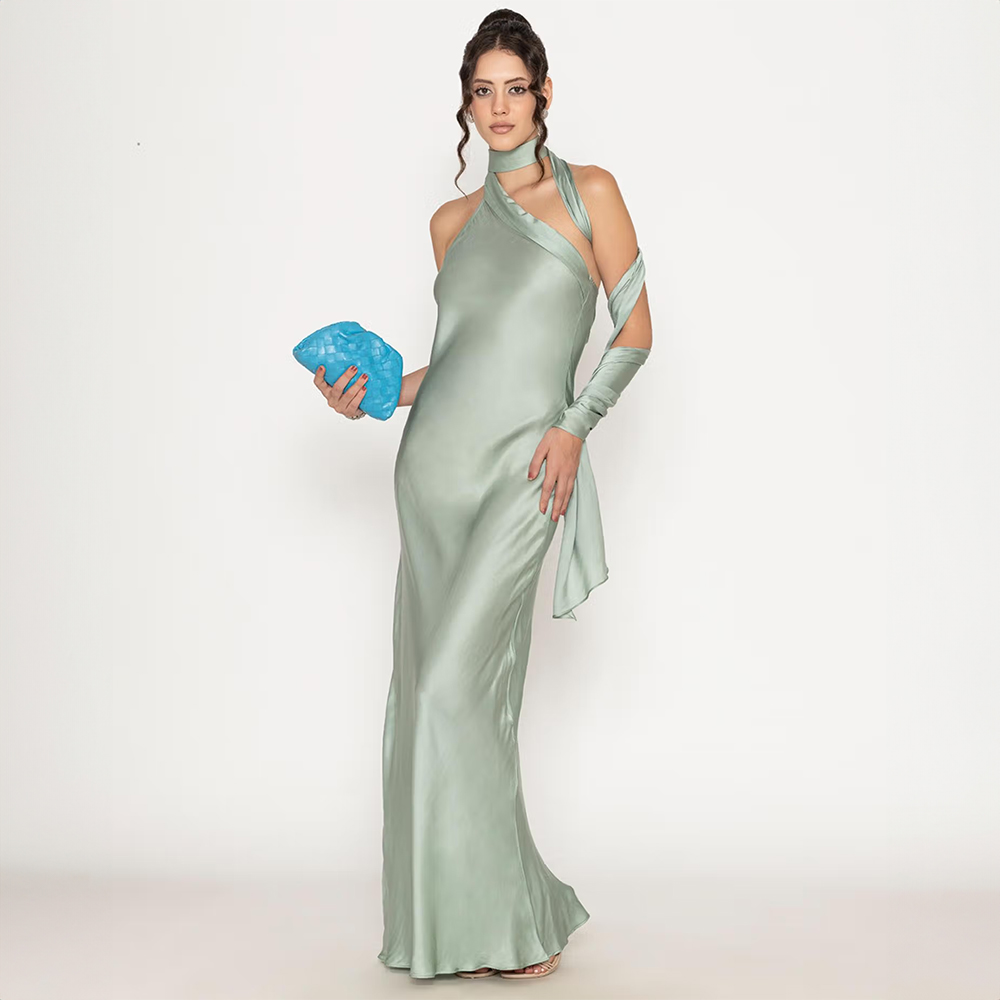 Contemponari Green Sacre Modal Viscose Gown