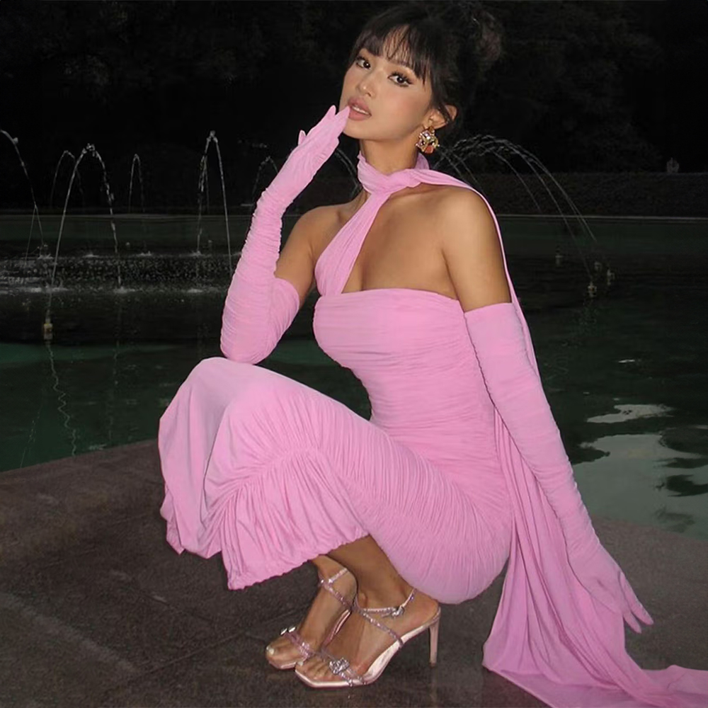 Miakee Pink Kamira Maxi Dress