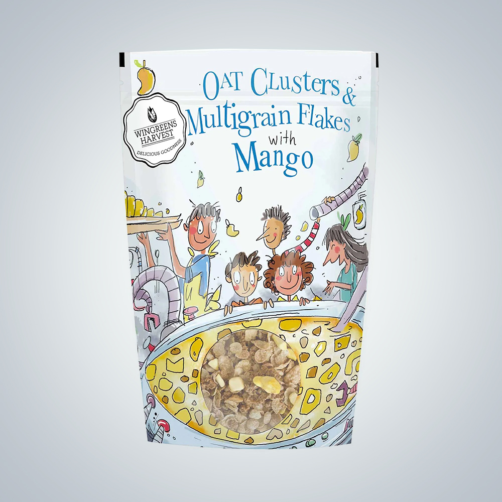 Wingreeens Harvest Oat Clusters & Multigrain Flakes with Mango
