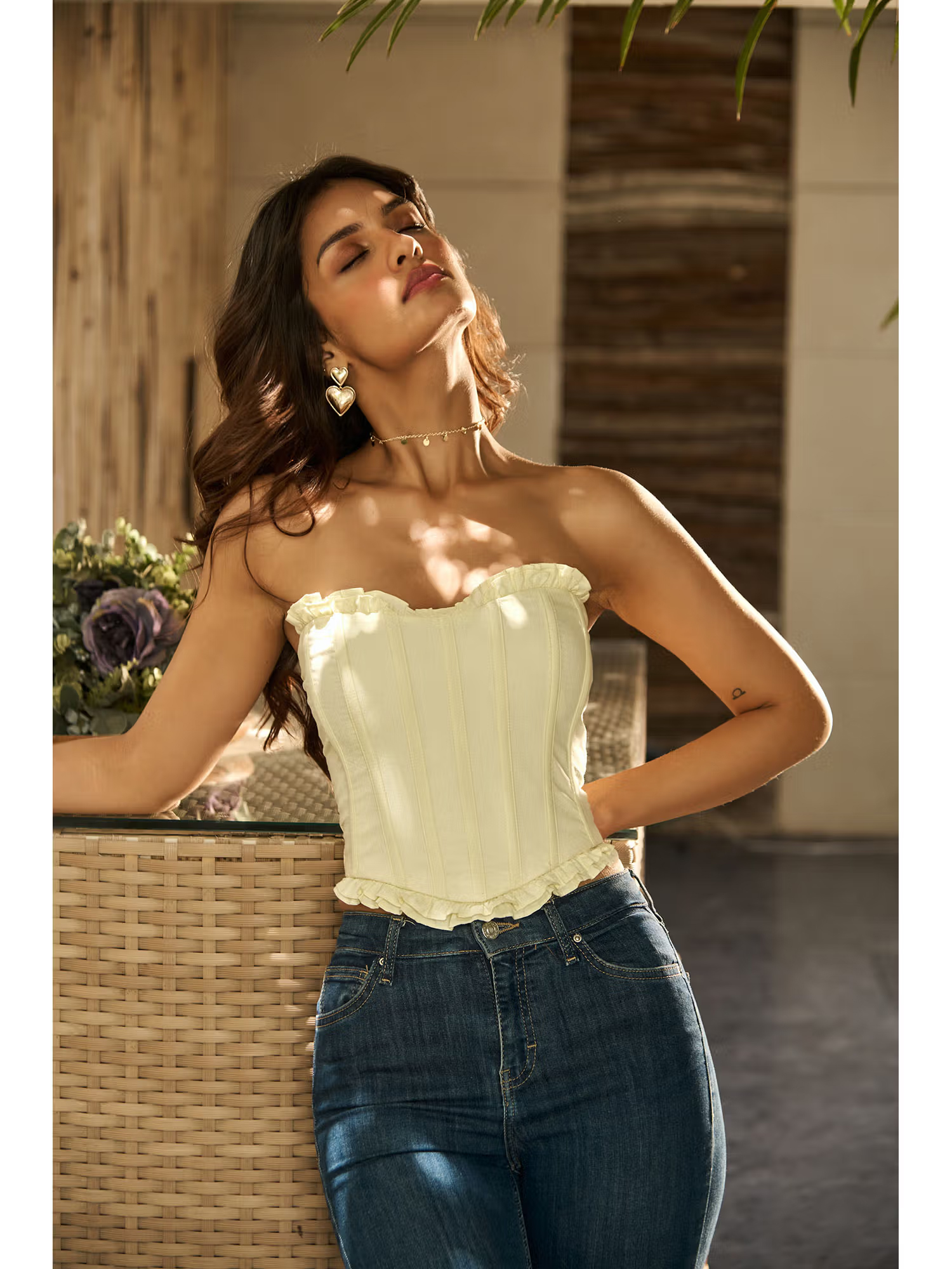 IT GIRL Felt Cute Cream Top