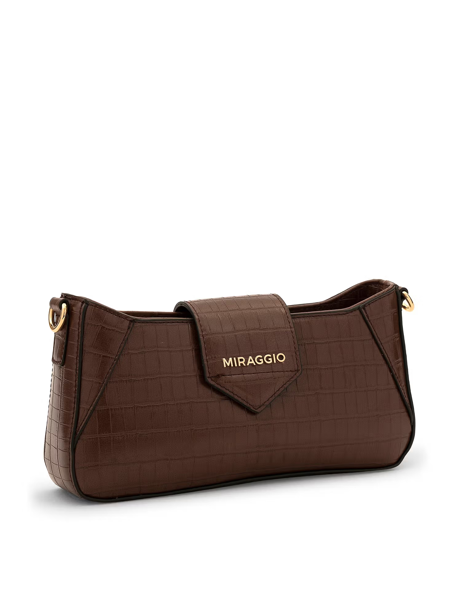Brown Wine Shoulder Bag With Detachable Strap