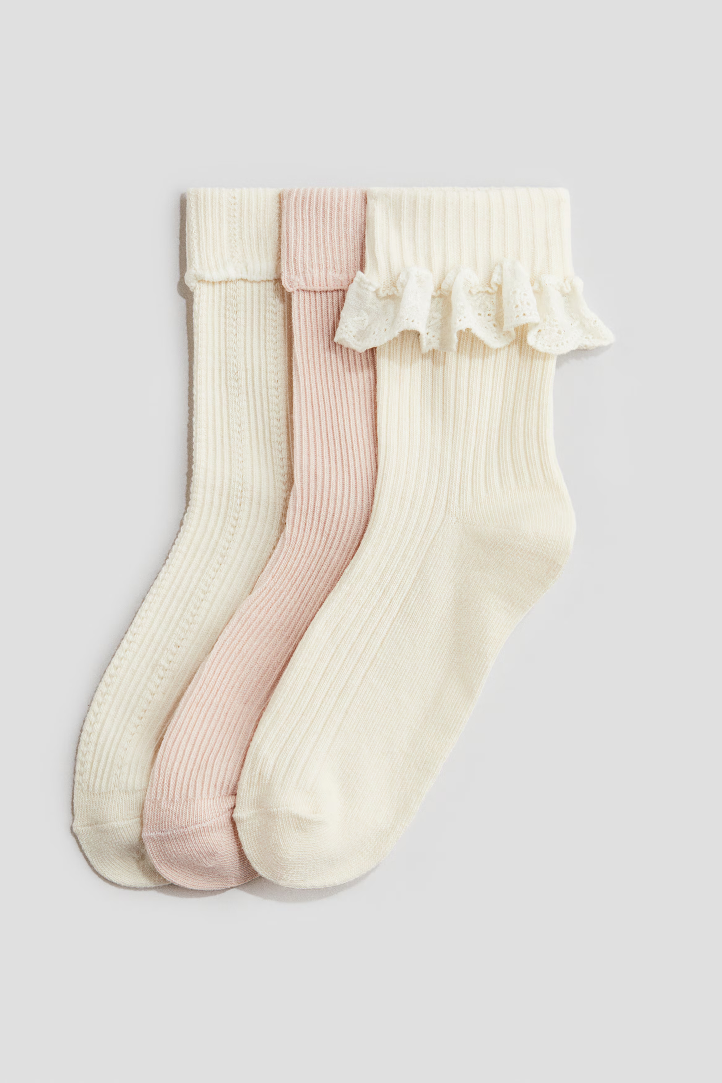 3-pack overlock-detail socks