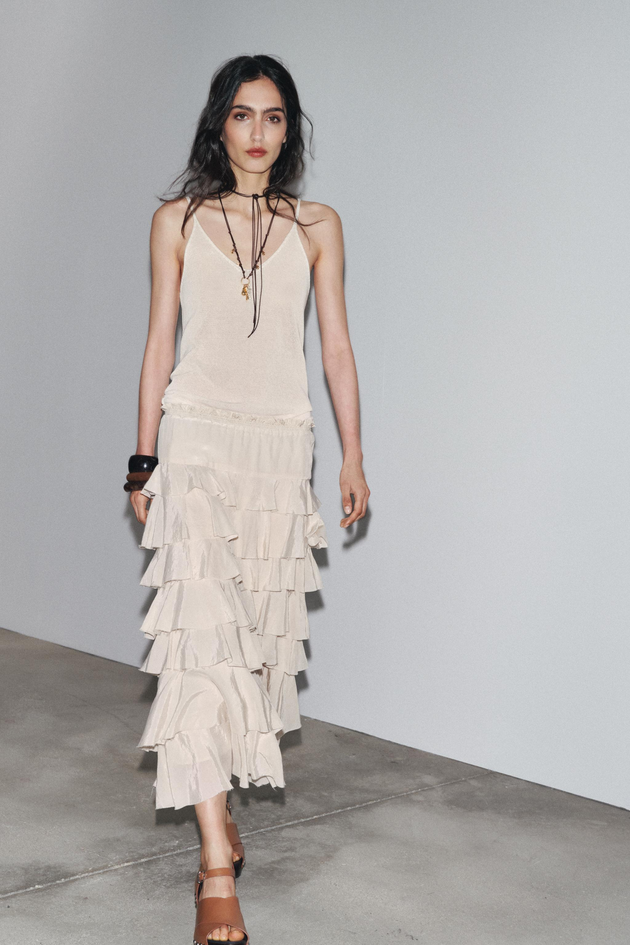 ZW COLLECTION MIDI SKIRT WITH RUFFLES