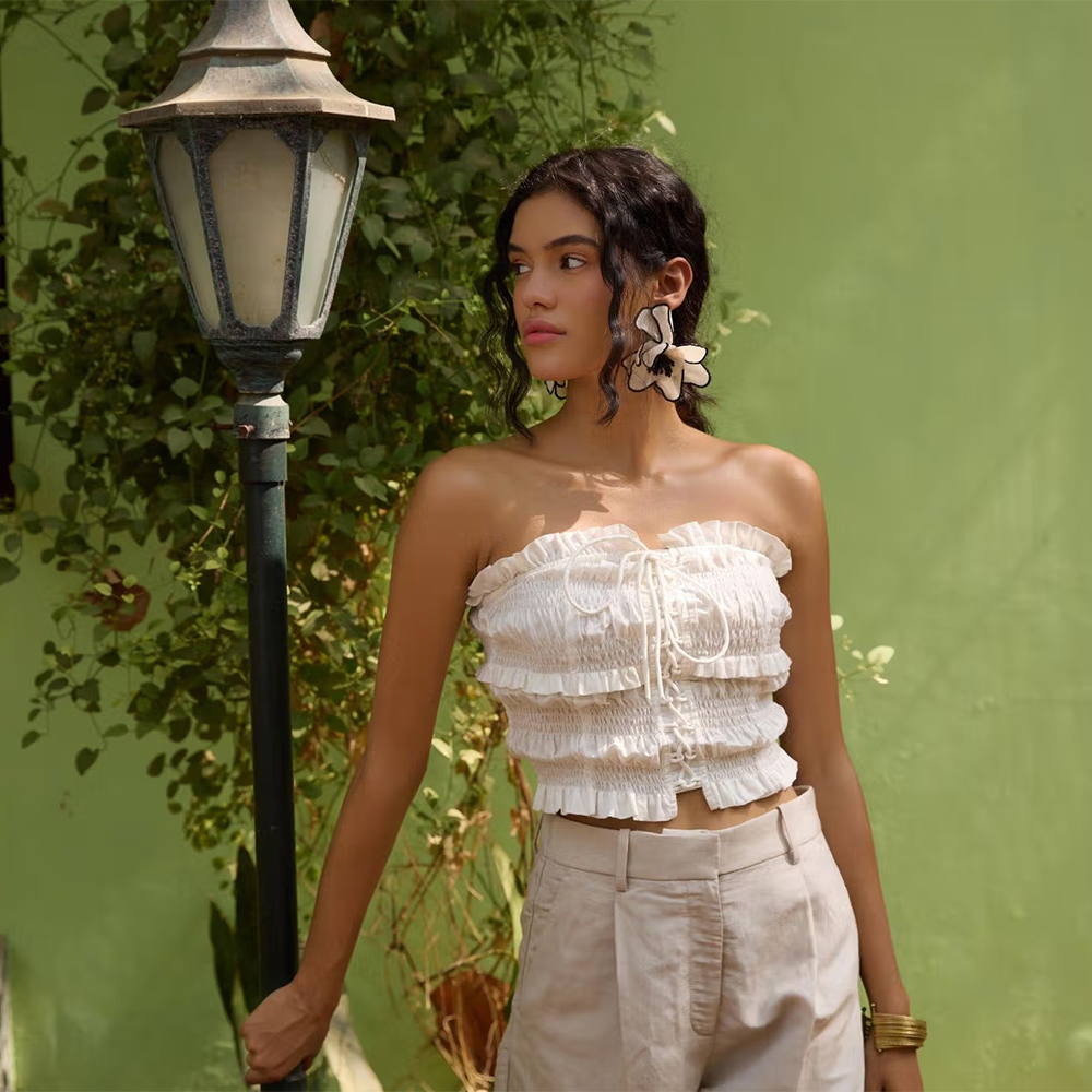 The Clothing Factory Women Cotton White Comfortable Crop Top