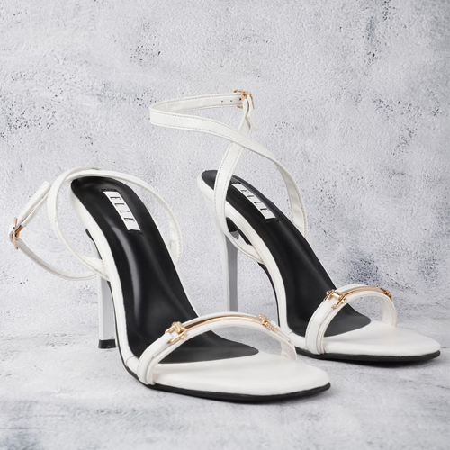 ELLE White Women Buckle Sandals