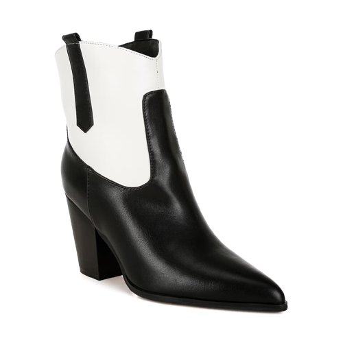 London Rag Two Tone Cowboy Black Casual Boots