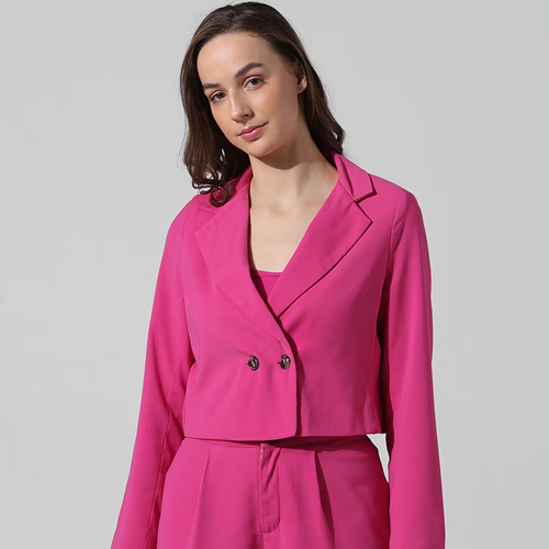 ONLY Pink Double-Breasted Blazer