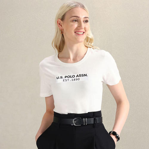 U.S. POLO ASSN. Pure Cotton Sticker Print T-Shirt