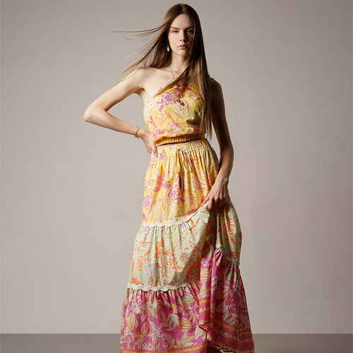 VERO MODA Multi-Colour Printed Flared Skirt