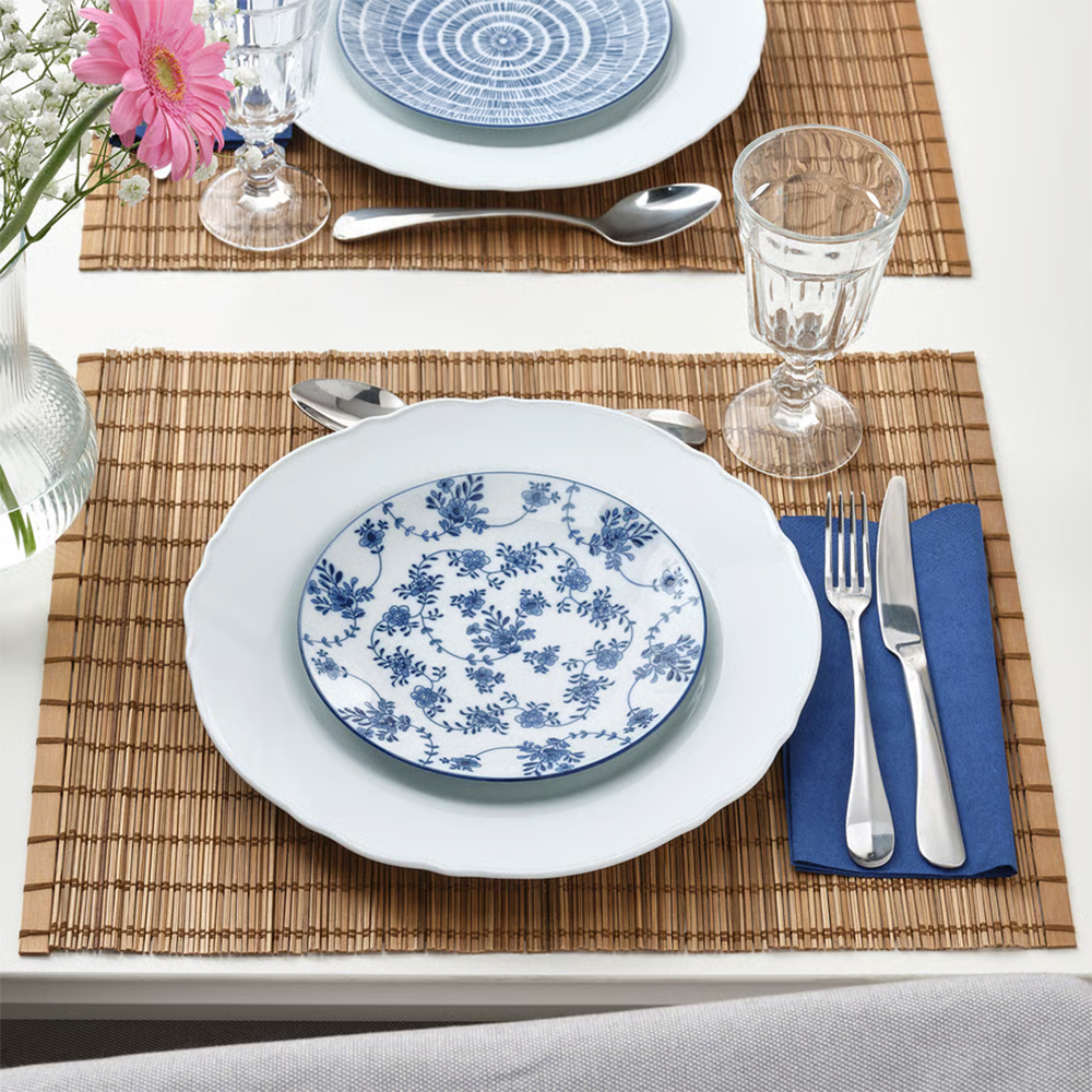 ENTUSIASM Side plate, patterned/blue