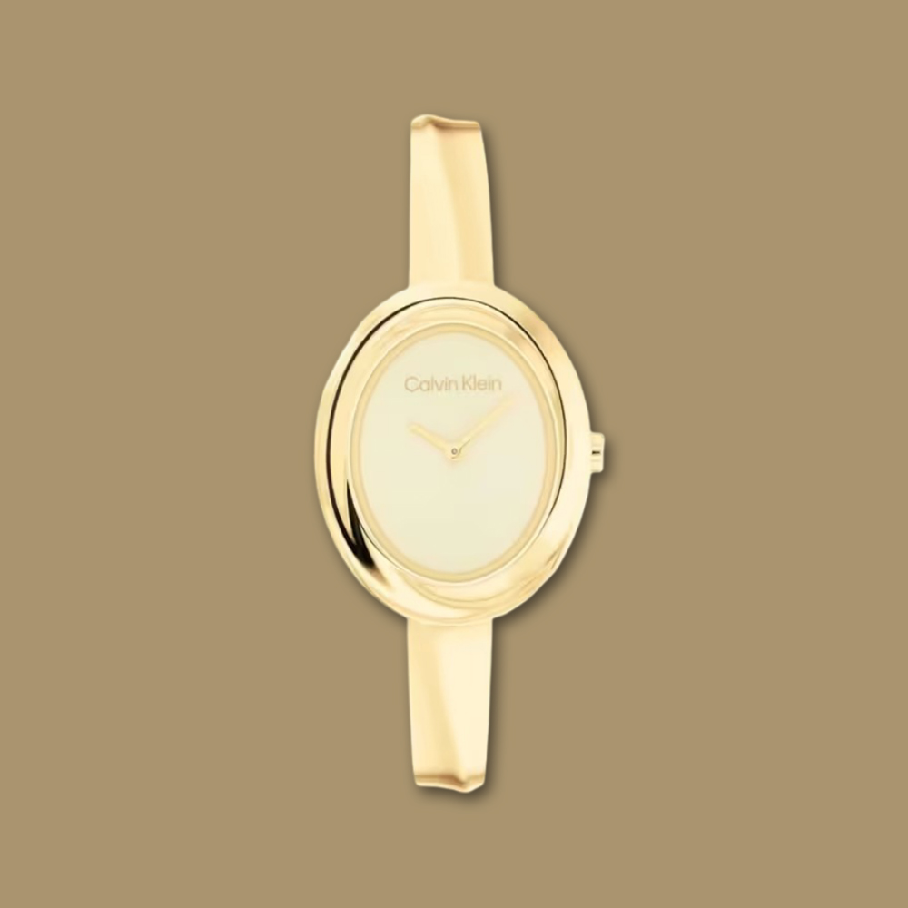 CALVIN KLEIN Twisted Bezel 24 mm Champagne Dial Analogue Watch