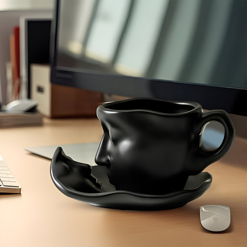 DWITI ENTERPRISE Unique 3D Face Sculpted Ceramic Coffee Mug