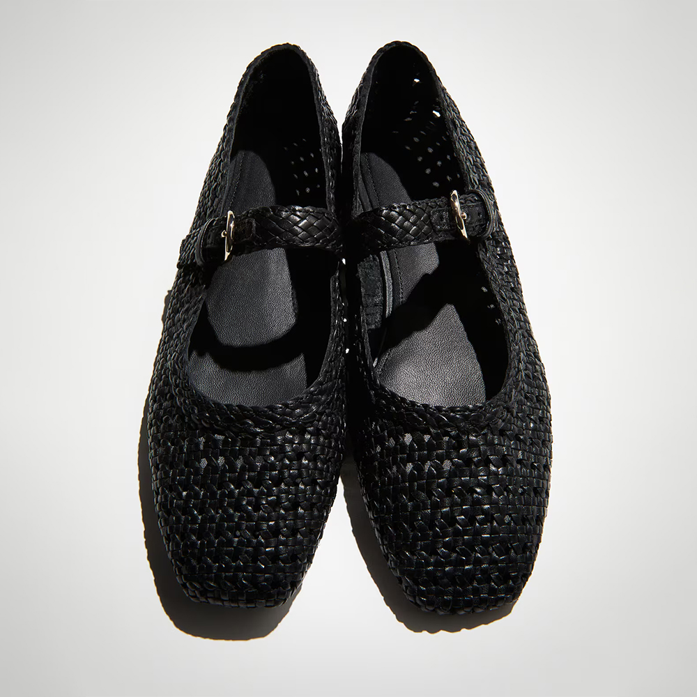 Leather Mary Jane ballet pumps