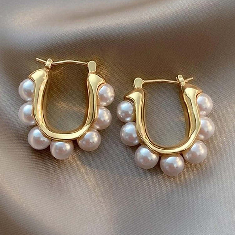 Ishkaara Pearls Beaded Floral Hoops