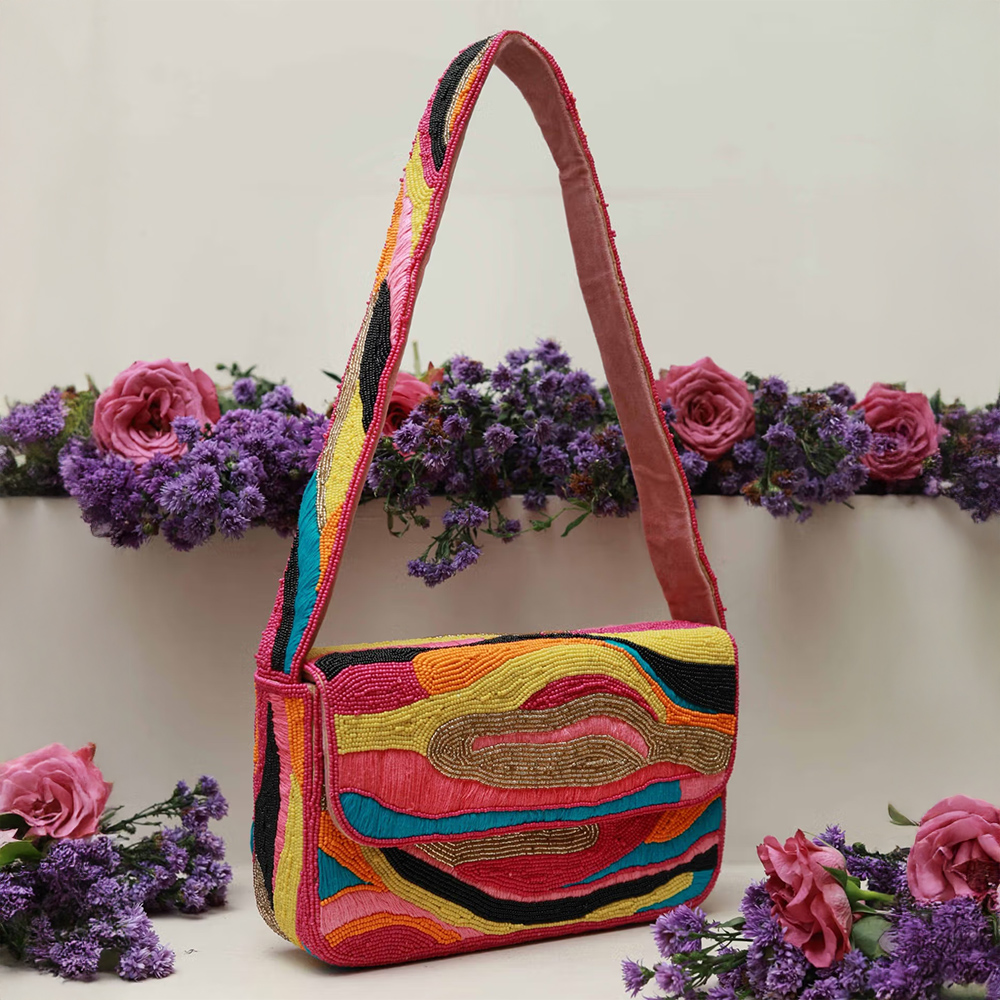 THE TAN CLAN Aster Multicolour Baguette Bag