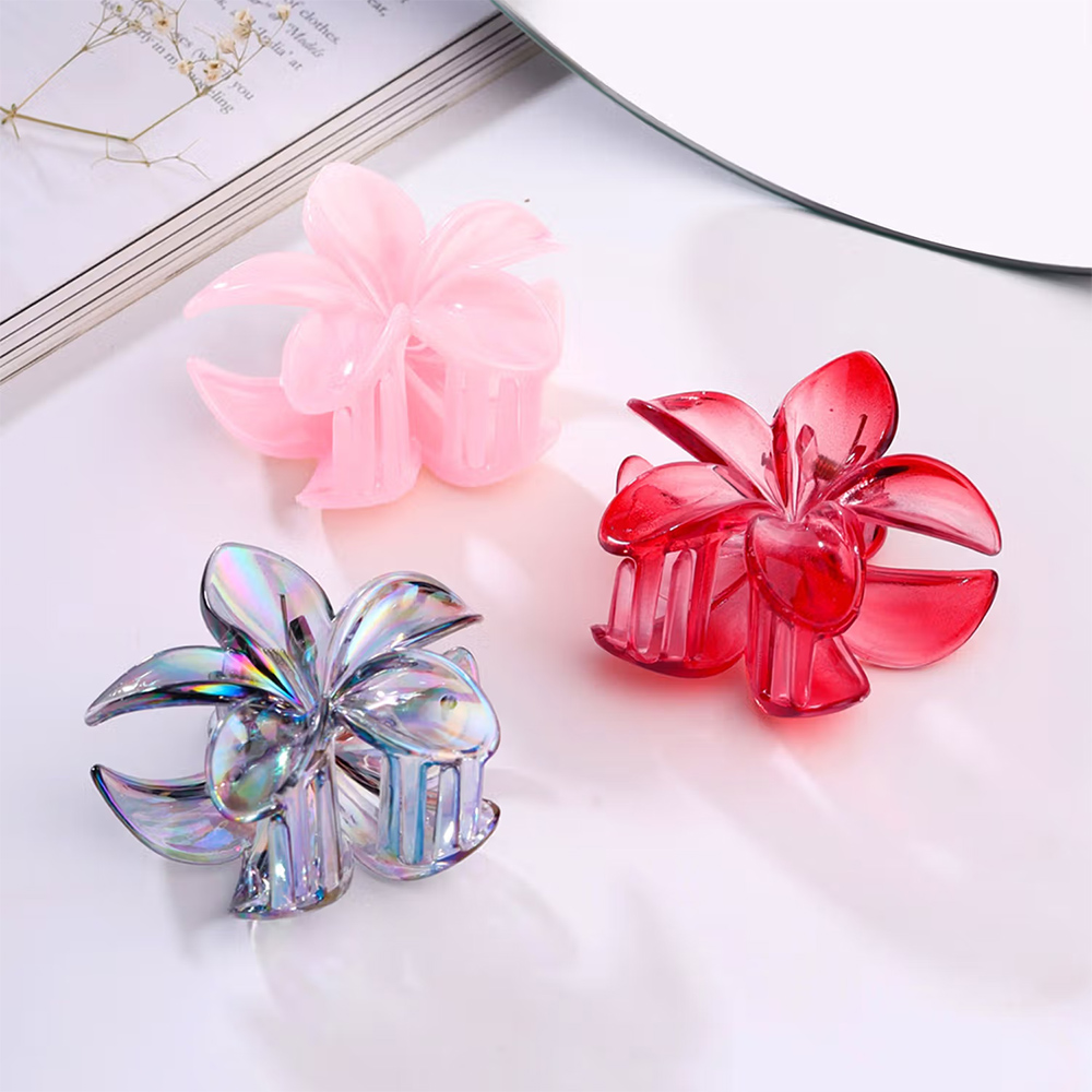 Yellow Chimes Floral Shaped Korean Style Claw Clip- Pack of 3