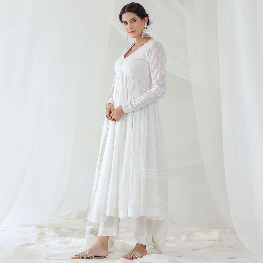 Khwabeeda Anarkali Kurta & Pant with Dupatta (Set of 3)