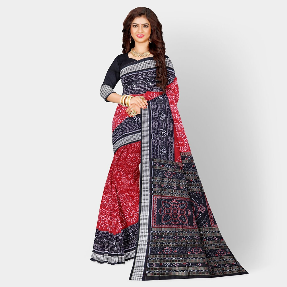 Tribal Motifs Sambalpuri Silk Saree