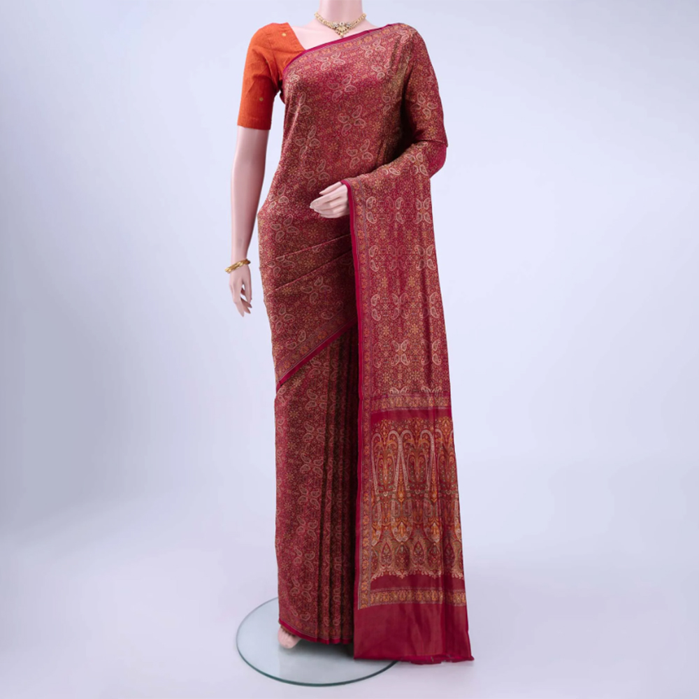 Maroon Baluchari Silk Saree