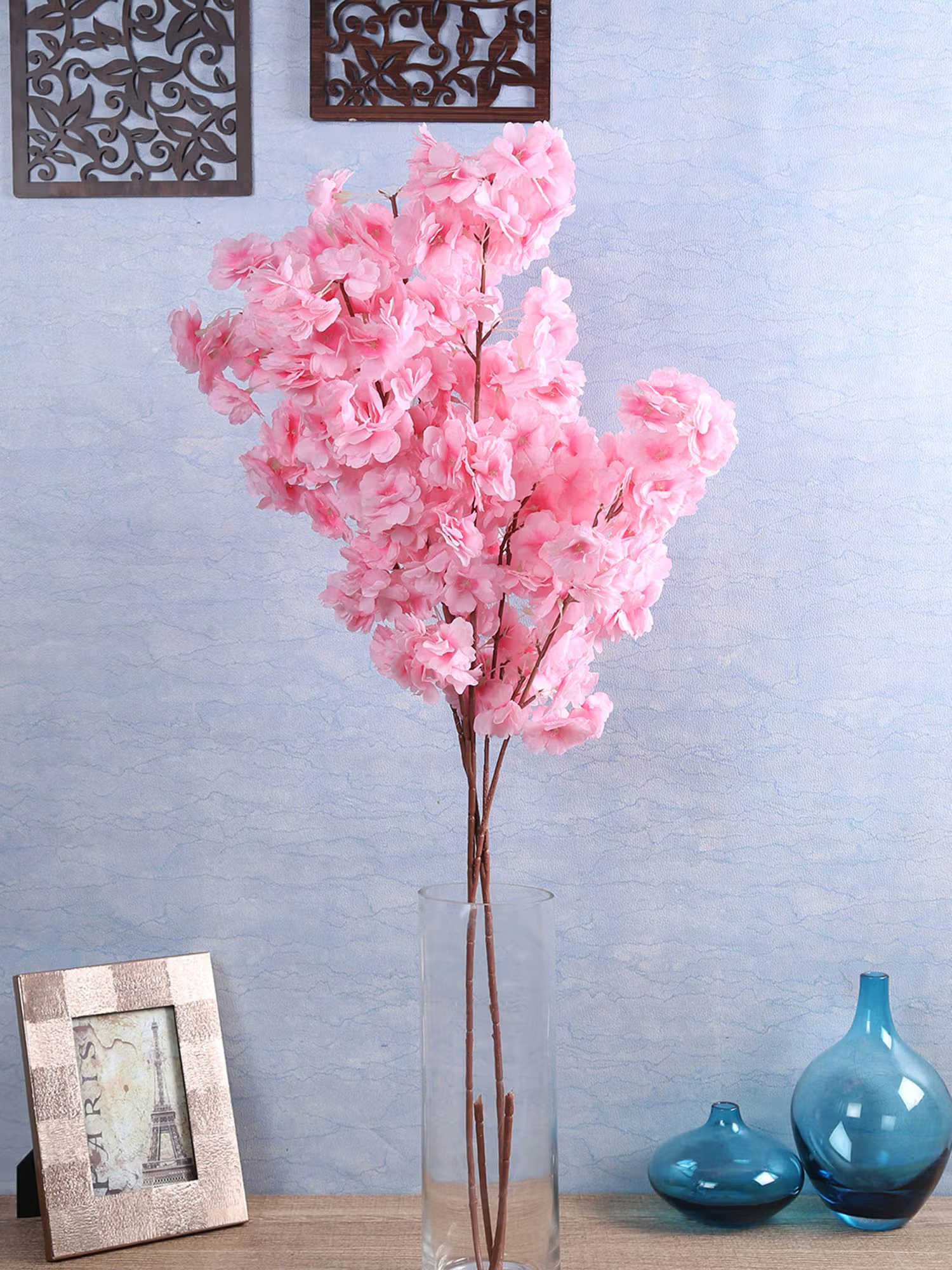 Fourwalls Artificial Peach Blossom Flower Sticks