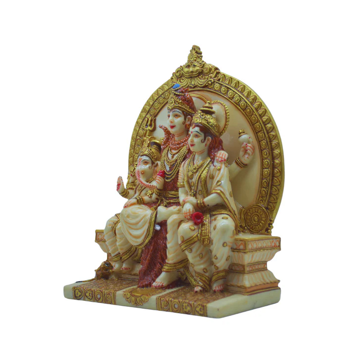White Marble Shiva Parivar Statue