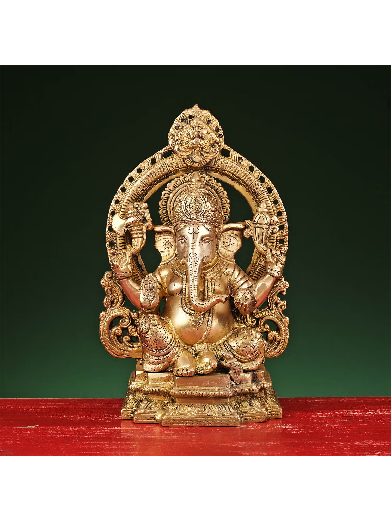 Ekaa Handicrafts 11" Brass Lord Ganesha Statue