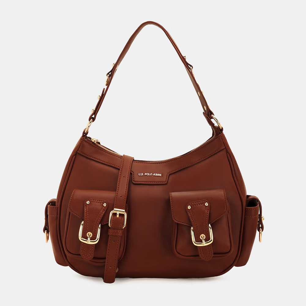 U.S. POLO ASSN. Brown Alana Women Hobo Bag with Detachable Strap