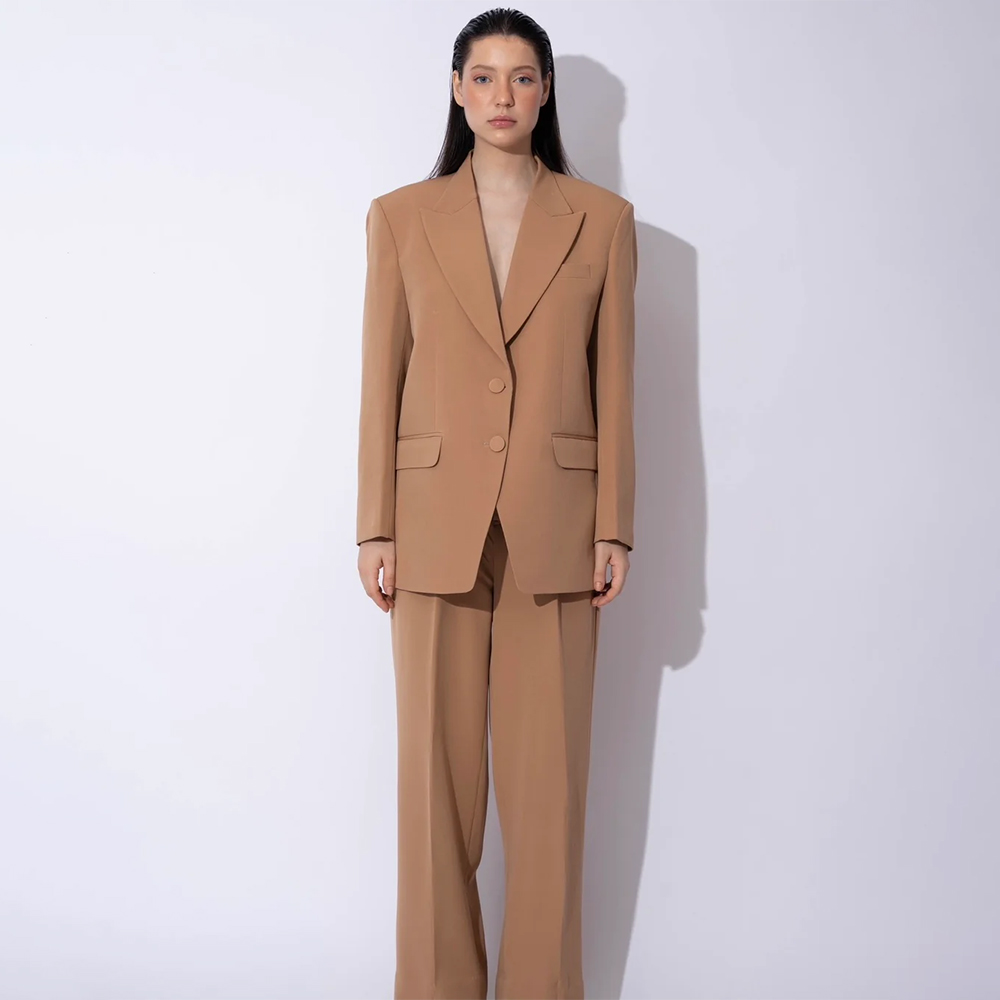 Beige Oversized Pantsuit