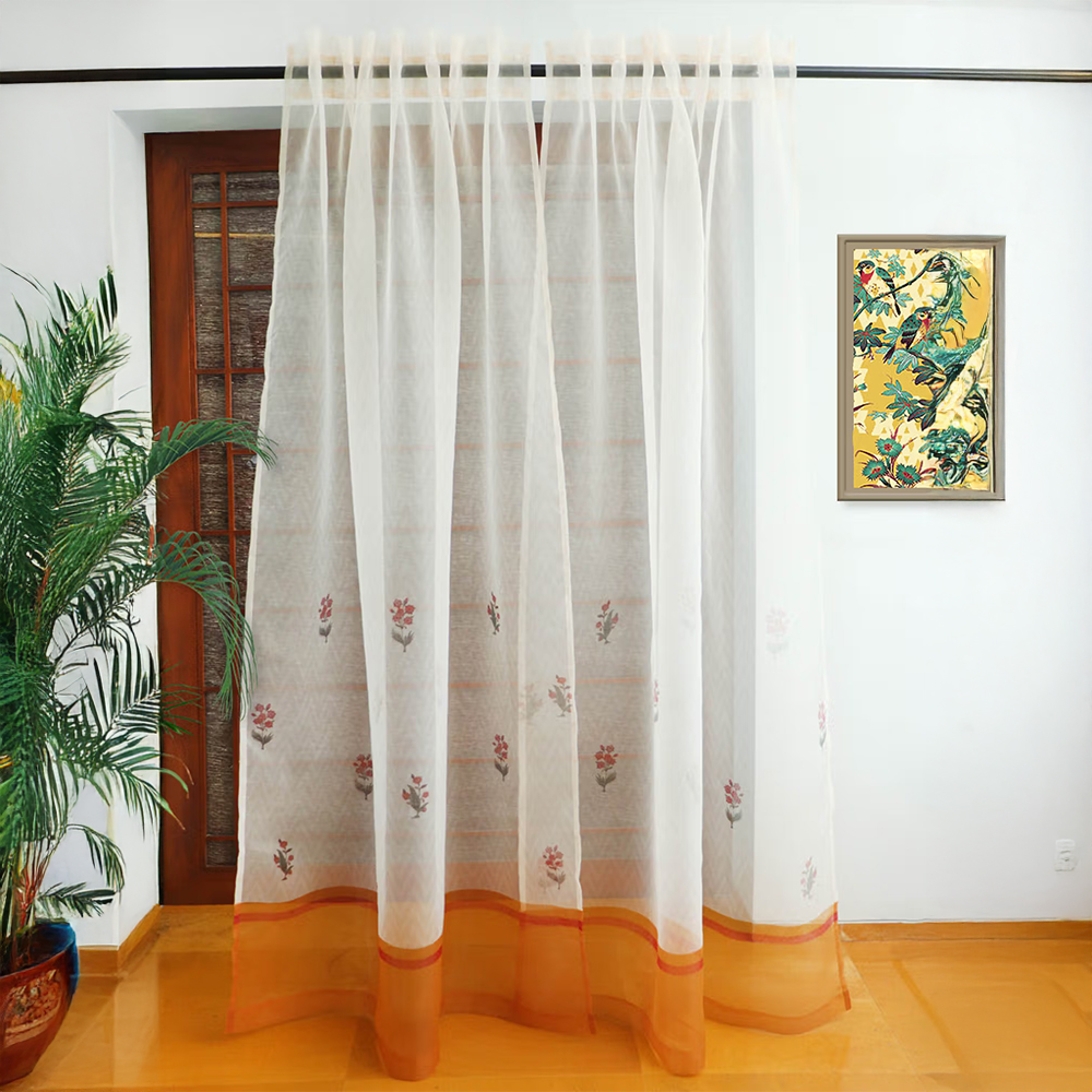 Zeba World Transparent Organza Sheer Door Curtain