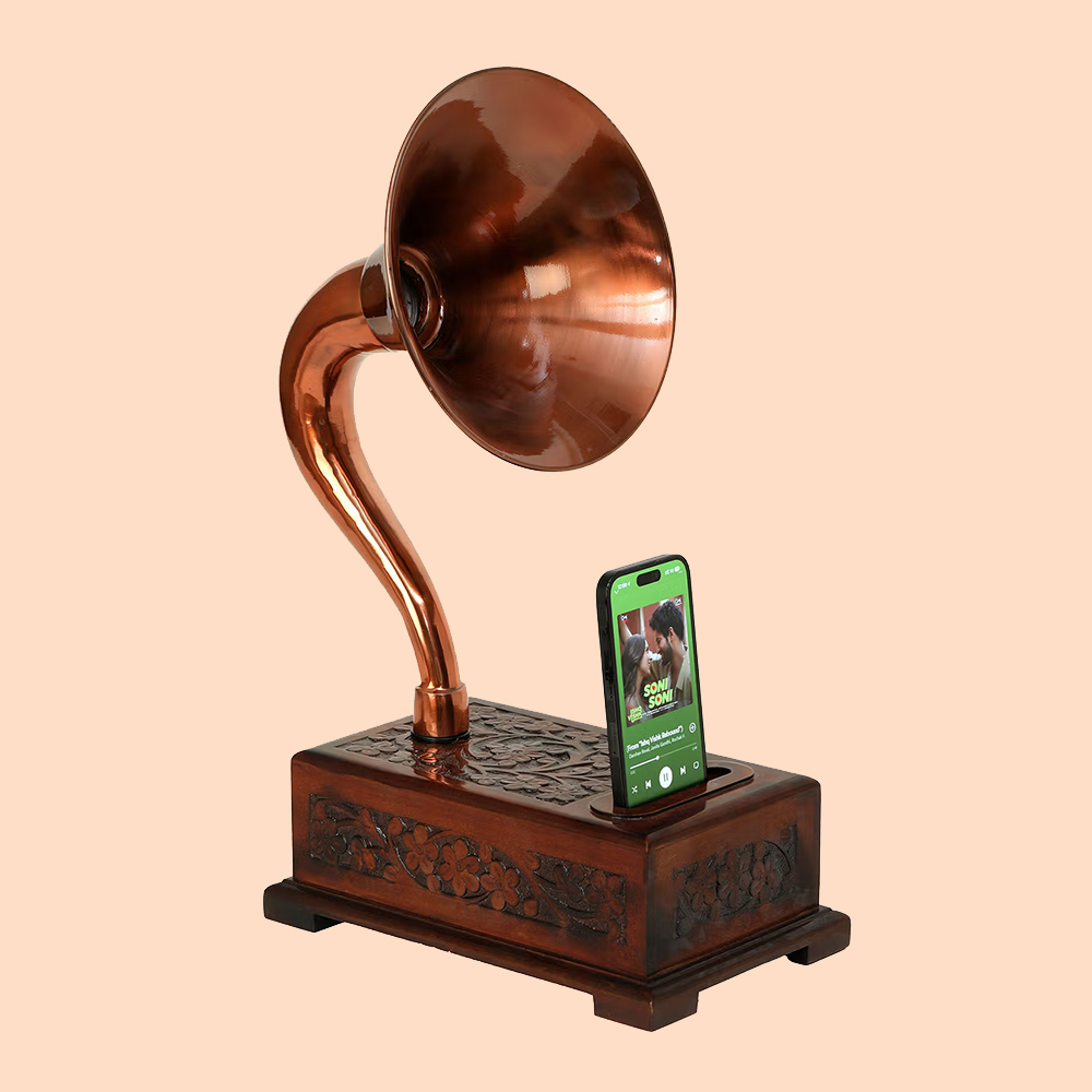 Decor Antique Vintage Royal Gramophone Speaker Brass Finish