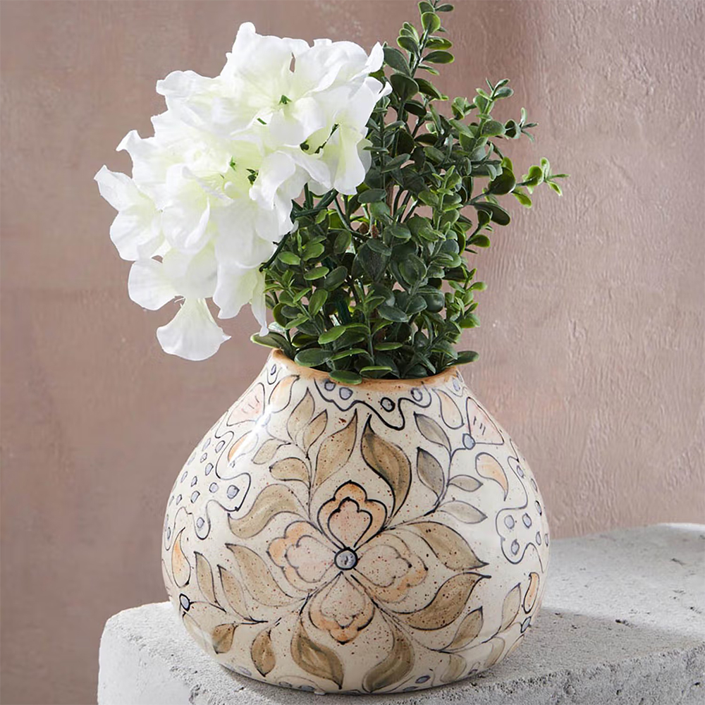 Fabindia Amrit Hand Painted Ceramic Table Vase