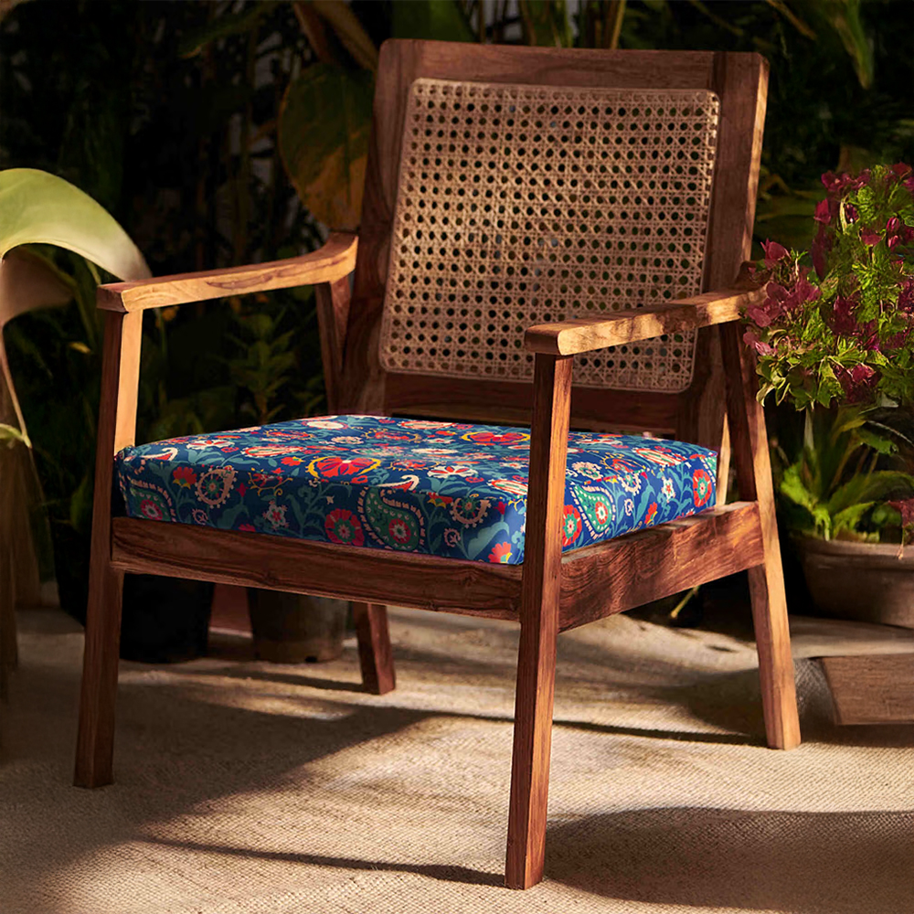 Chumbak French Rattan Arm Chair - India Paisleys