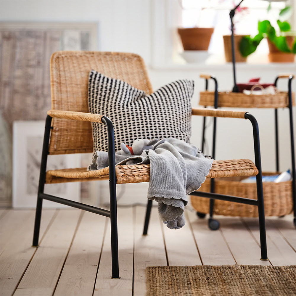 ULRIKSBERG Armchair, rattan/anthracite