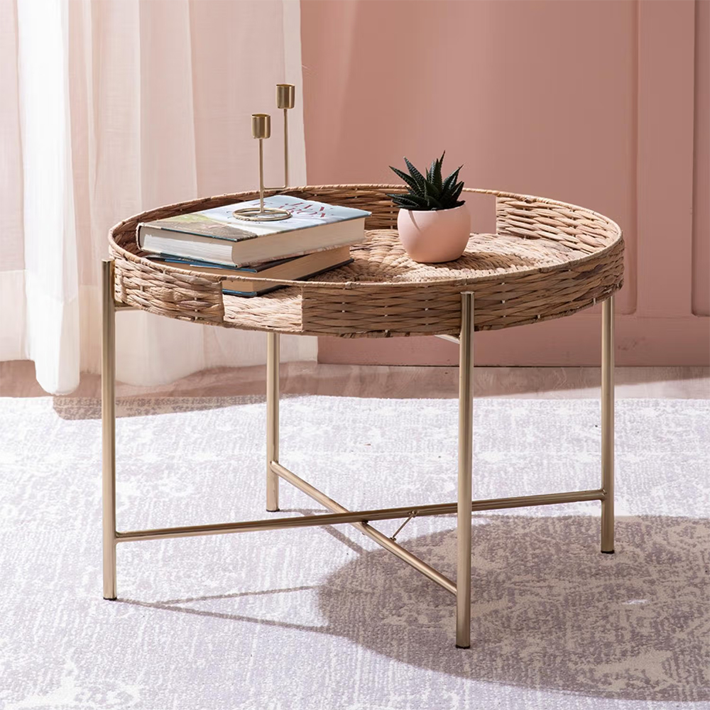 Nestroots Luxurious Wicker Metal Center Table