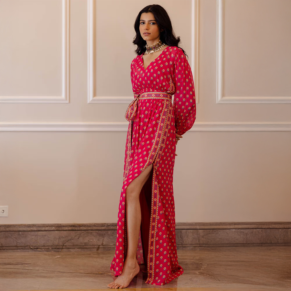 Paulmi & Harsh Rani Georgette Butti Printed Kaftan 